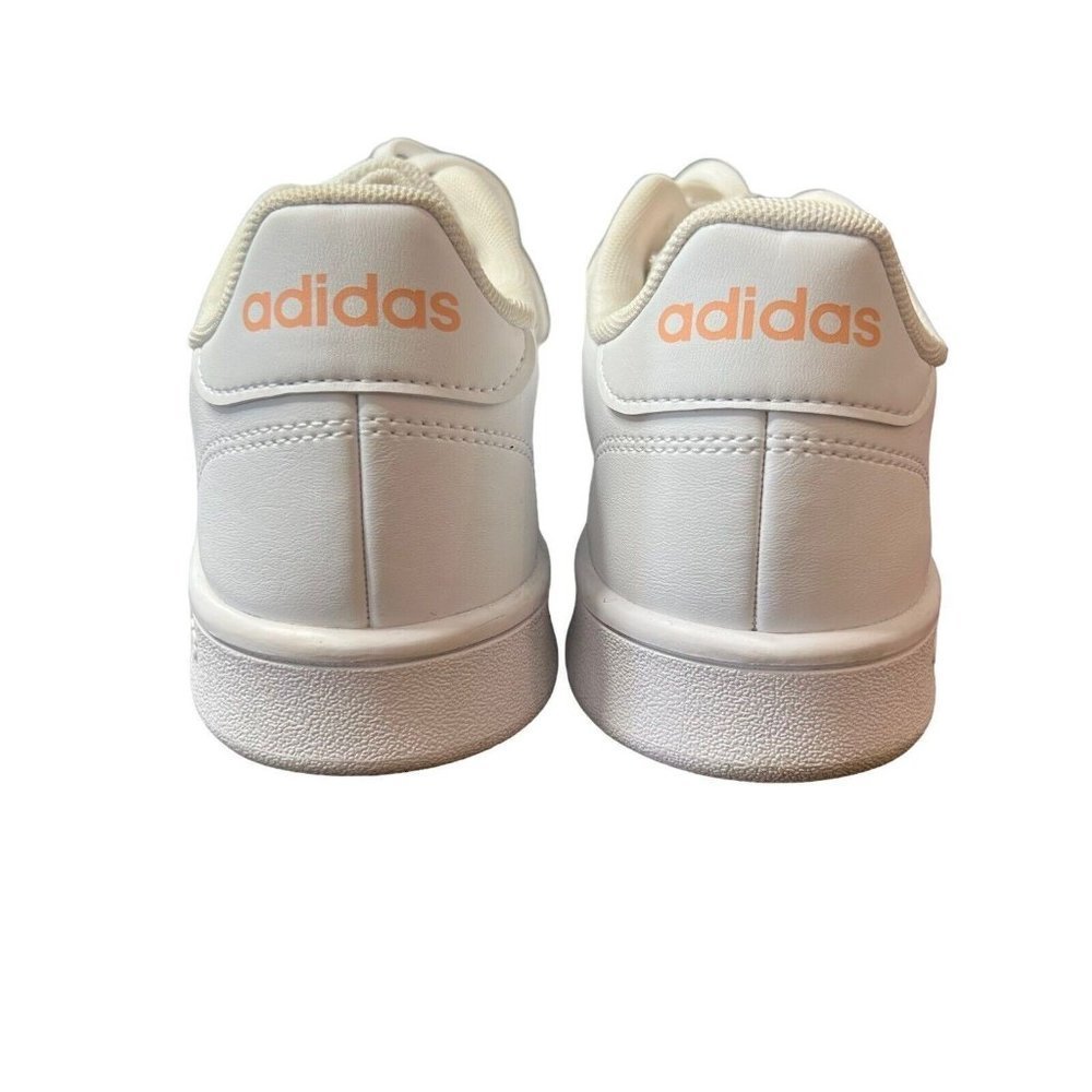 adidas White Sneakers with Peach Logo